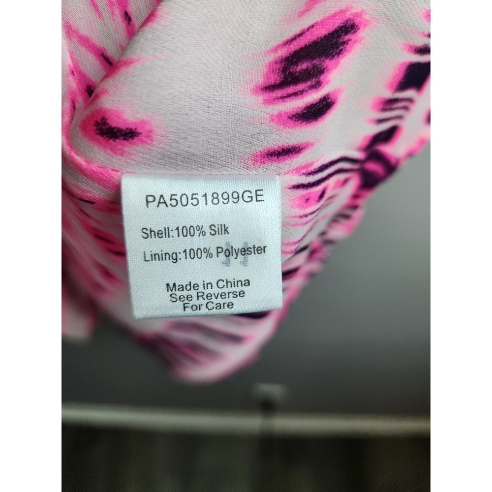 Parker Kita Graphic Racerback Dress, Pop Pink Cosmos sz S silk light wear beach - Picture 11 of 14